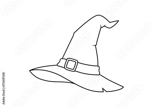 Icono negro de sombrero de bruja en fondo blanco