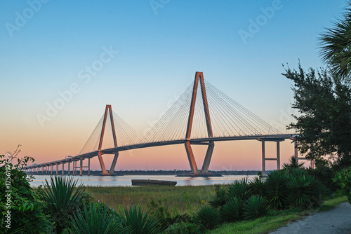 The Arthur Ravenel Jr. Bridge spans the Cooper River in Charleston, SC, USA.
