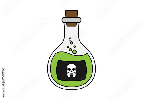 Poción de veneno verde en fondo blanco