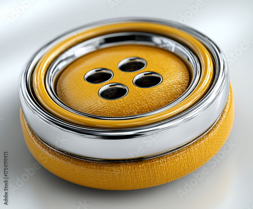 yellow button isolated image
