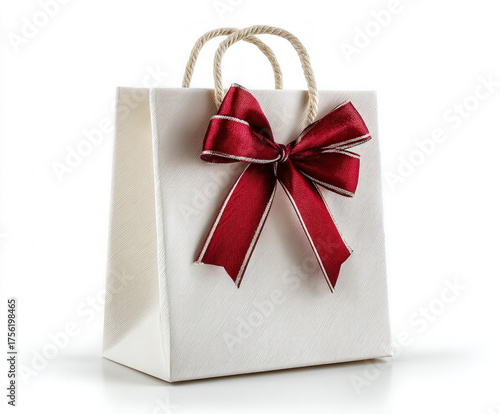 white gift bag isolated