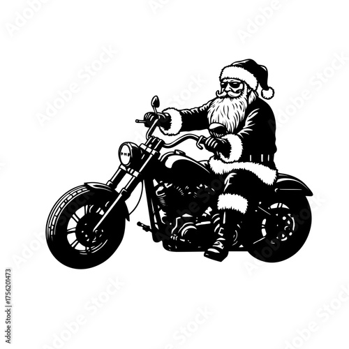 santa claus riding a motorcycle