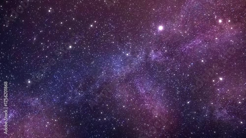 Cosmic background. The camera flies through the blue and purple nebulae. Stars are visible everywhere. Looped repetitive video. Endless Repeating. 4k footage