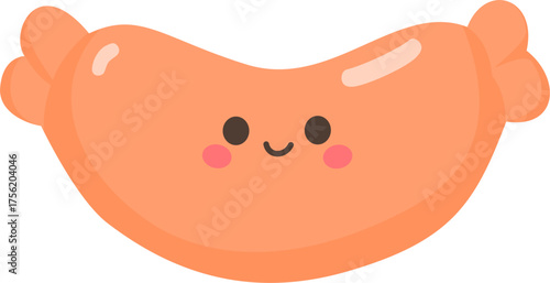 Illustration of a Cute Sausage with a Face