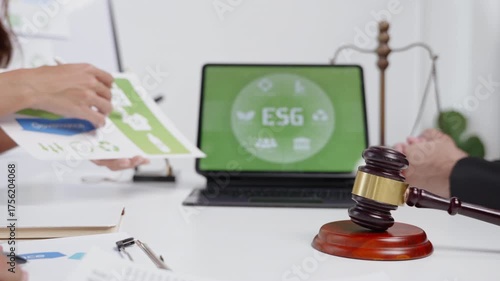 Esg compliance meeting conference room business discussion corporate environment professional viewpoint sustainability and governance strategy