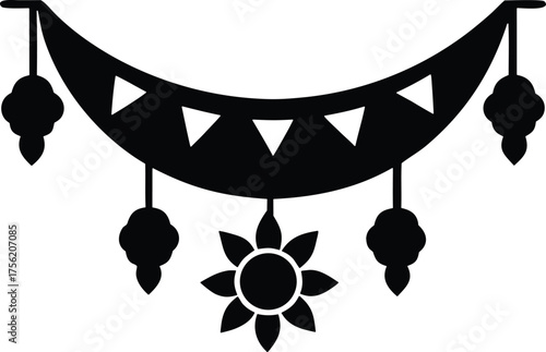 Garland Thali Vector Icon