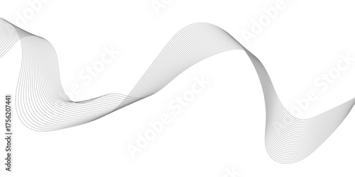 Abstract black wave line for minimalist templates and banners, technology beautiful dynamic smooth space texture background, soft and light color gradient abstract geometric lines patterns.