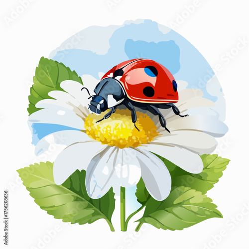 Marienkäfer auf Gänseblümchen