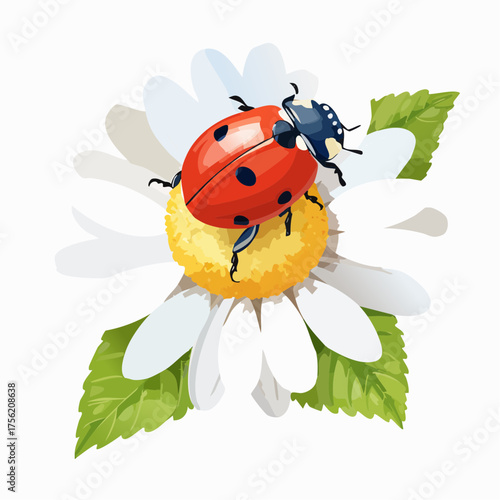 Marienkäfer auf Gänseblümchen