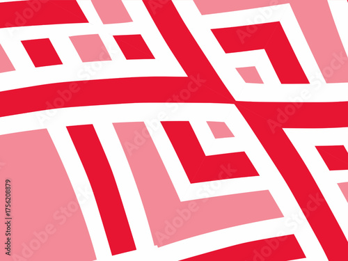 colourful simple anda modern batik line art 