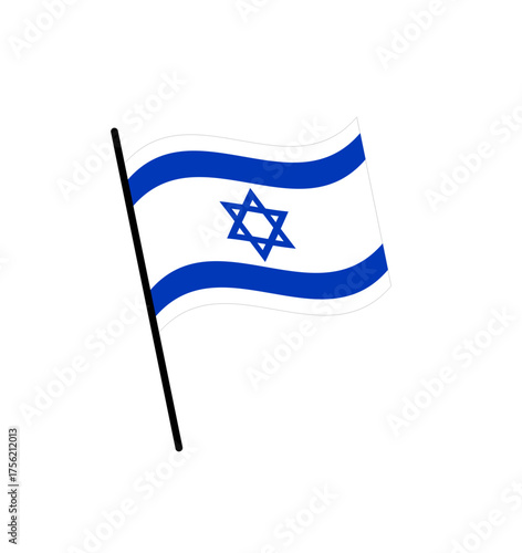 Flag of Israel on flagpole