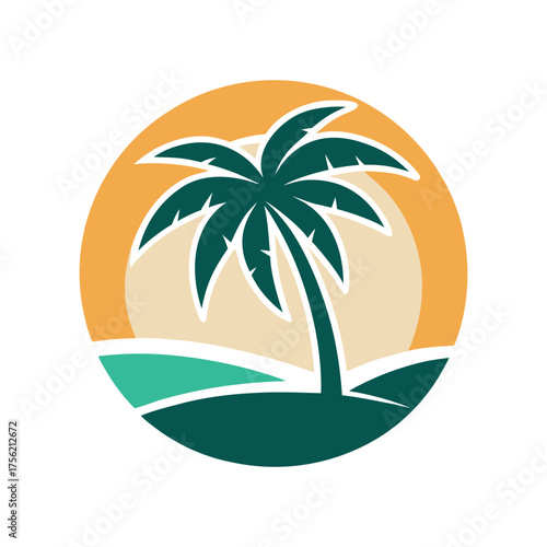 Minimalist Palm Tree Logo Design For Summer And Travel Branding