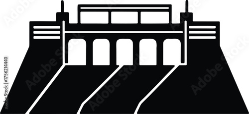 Dam Construction Vector Icon