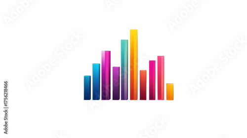 Free Download Colorful Bar Chart on Transparent Background - GFXLoad