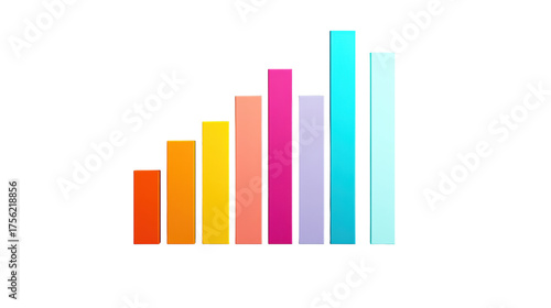 Free Download Colorful Gradient Bar Chart on Transparent Background - GFXLoad