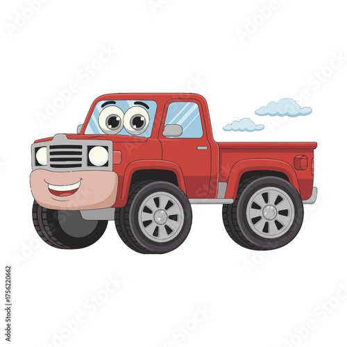 red truck isolated on white