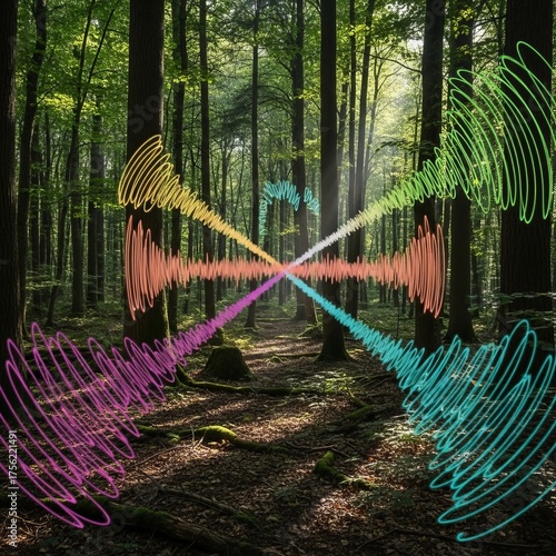 The territorial calls of unseen animals in a forest embody commu