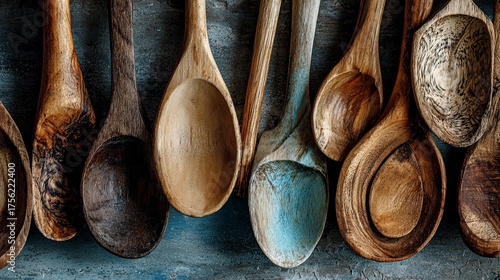 Wooden Spoons Collection Rustic Handcrafted Kitchen Utensils Natural Wood Finish