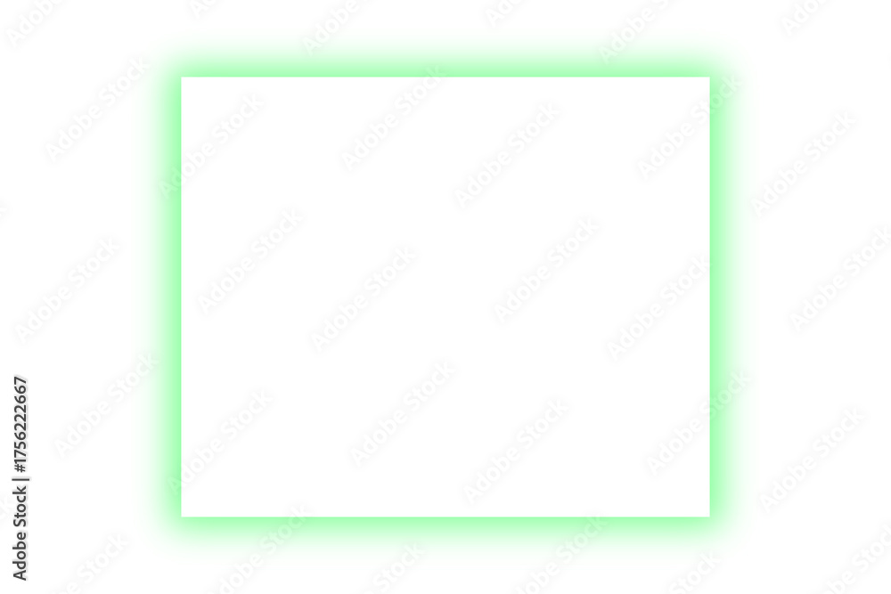 Fototapeta premium Green luminous vertical rectangular frame isolated on transparent background