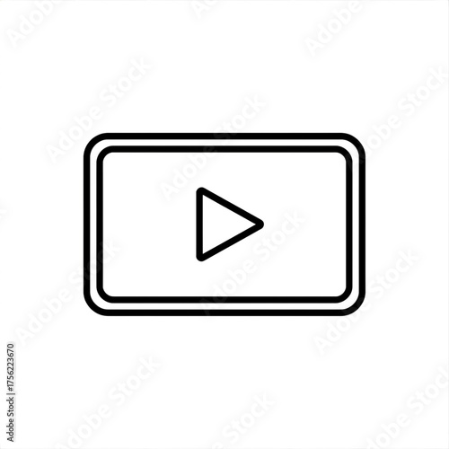 Free Download Illustration of a rectangular video player icon with a play button in the center - GFXLoad