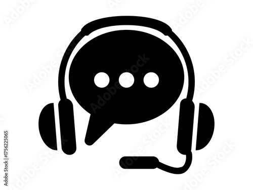 Call Center Icon with Text Message Symbol, Chat Bubble and Social Media Message Vector Illustration