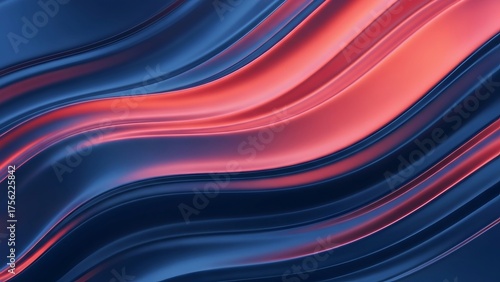 Wallpaper Mural dynamic abstract artworks featuring intertwined ribbons of blue and coral pink, creating a sense of fluid motion and depth. Torontodigital.ca