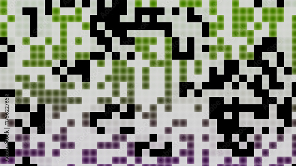 Fototapeta premium Abstract Pixelated Gradient With Black Squares And Fading Colors