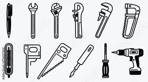 Hand Tools Set Vector Illustration for DIY Home Improvement Projects