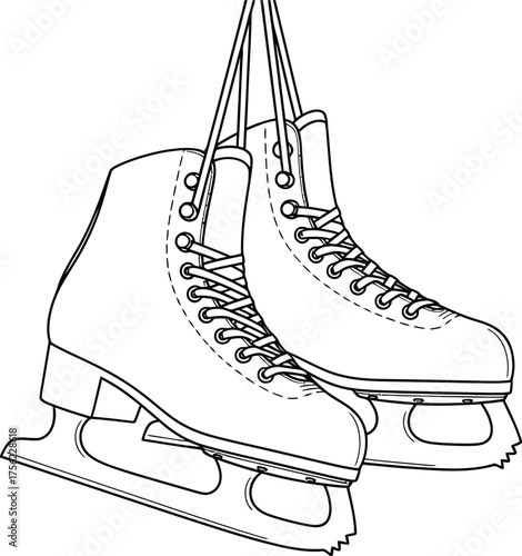 Ice skates winter sport recreation skating equipment laces cold frozen rink blade
