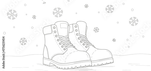 Winter boots snow footwear fashion style cold weather season outdoor warm