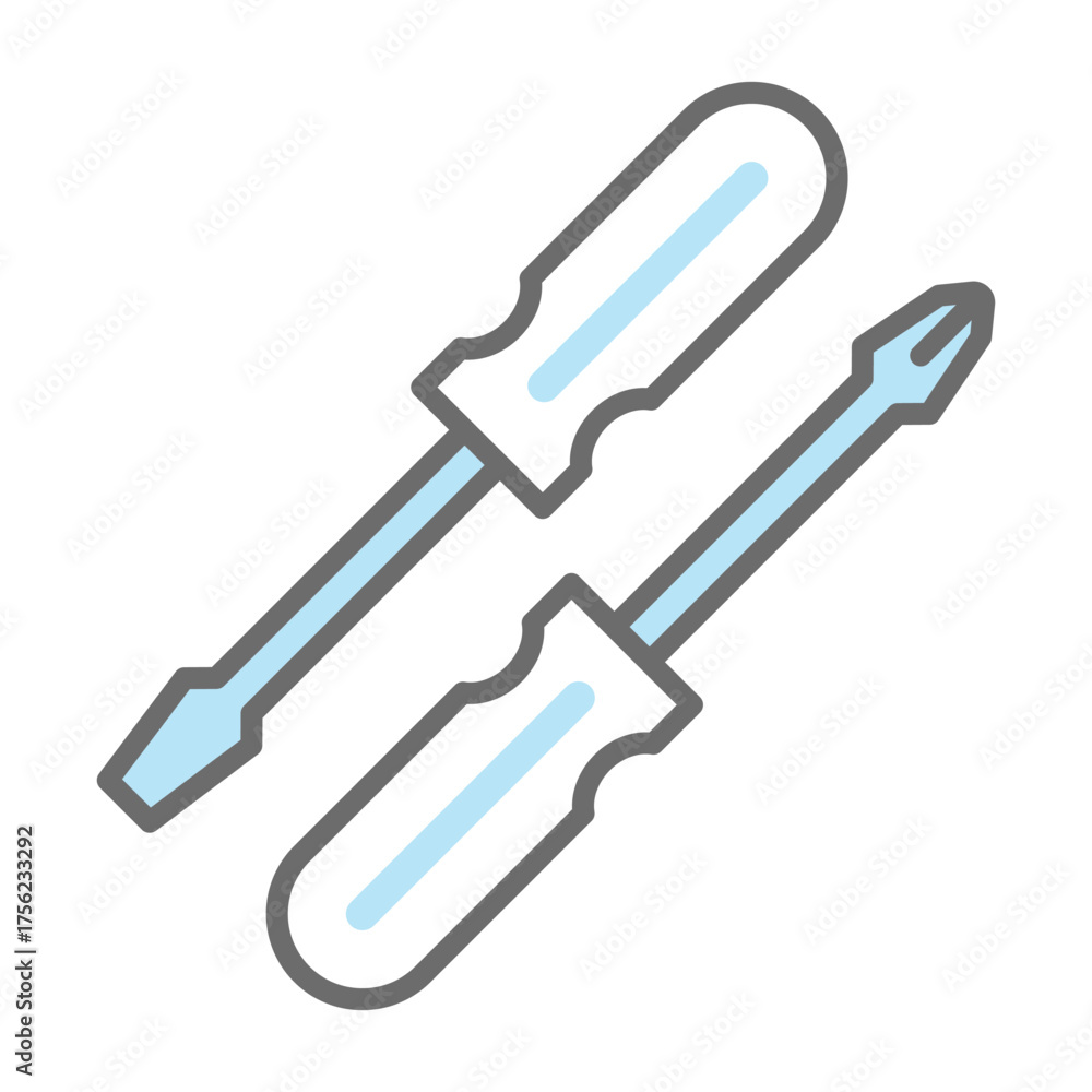 Naklejka premium Screwdriver icon vector design template basic RGB isolated white background