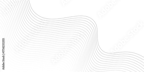 Line Flowing dots particles nice wave pattern halftone black gradient curve noise.