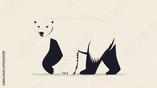 A Majestic Polar Bear Walks Across the Frozen Arctic Tundra