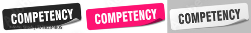 competency sticker. competency sticker set on white background