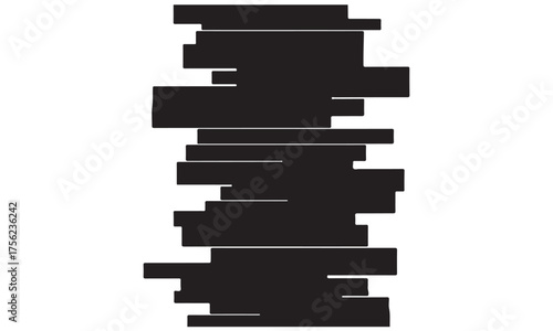 Abstract Redacted Black Bar Pattern on White Background