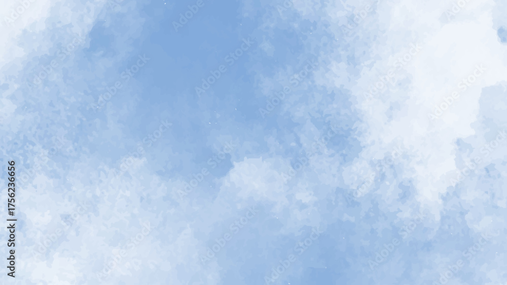 Obraz premium Abstrac blue sky in grunge style blue skt white clouds simple photography. t blue water color hand painted art victor illustration. Light sky blue shades watercolor background,