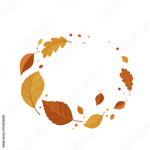 Simple autumn leaf pattern with wind motion and warm earthy tones