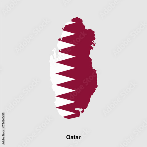 Qatar map isolated on transparent background