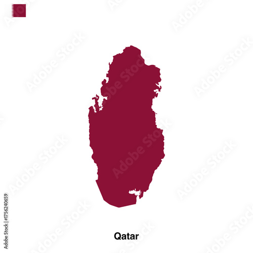 Qatar map isolated on transparent background