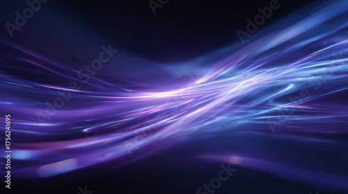 Abstract light streaks flowing in vibrant energy on dark background