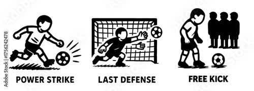 サッカーアクション(キック・セーブ・フリーキック)、Soccer Action  (Kick, Save, Free Kick)