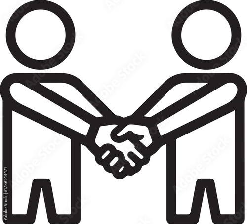 Two persons joining hands icon vector