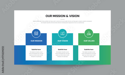 Modern Mission Vision Values Infographic Template | Company Presentation Slide Design