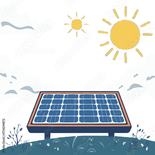 Solar panel energy under the sun