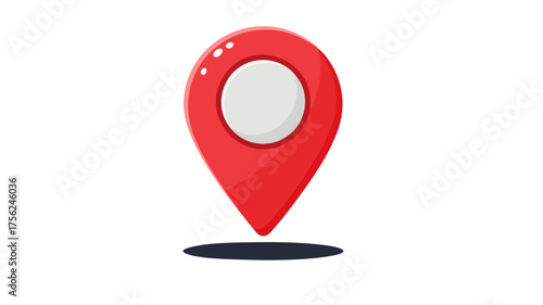 A vibrant illustration of a red location marker, indicating a specific point or destination.