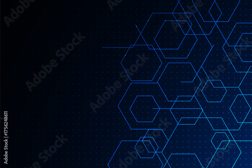 vector sci-fi hexagonal futuristic pattern, innovation future technology background	
