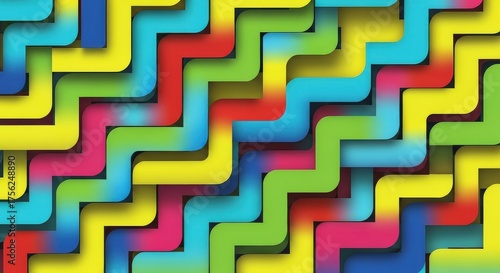 Colorful abstract pattern of interlocking pipes in a mazelike design