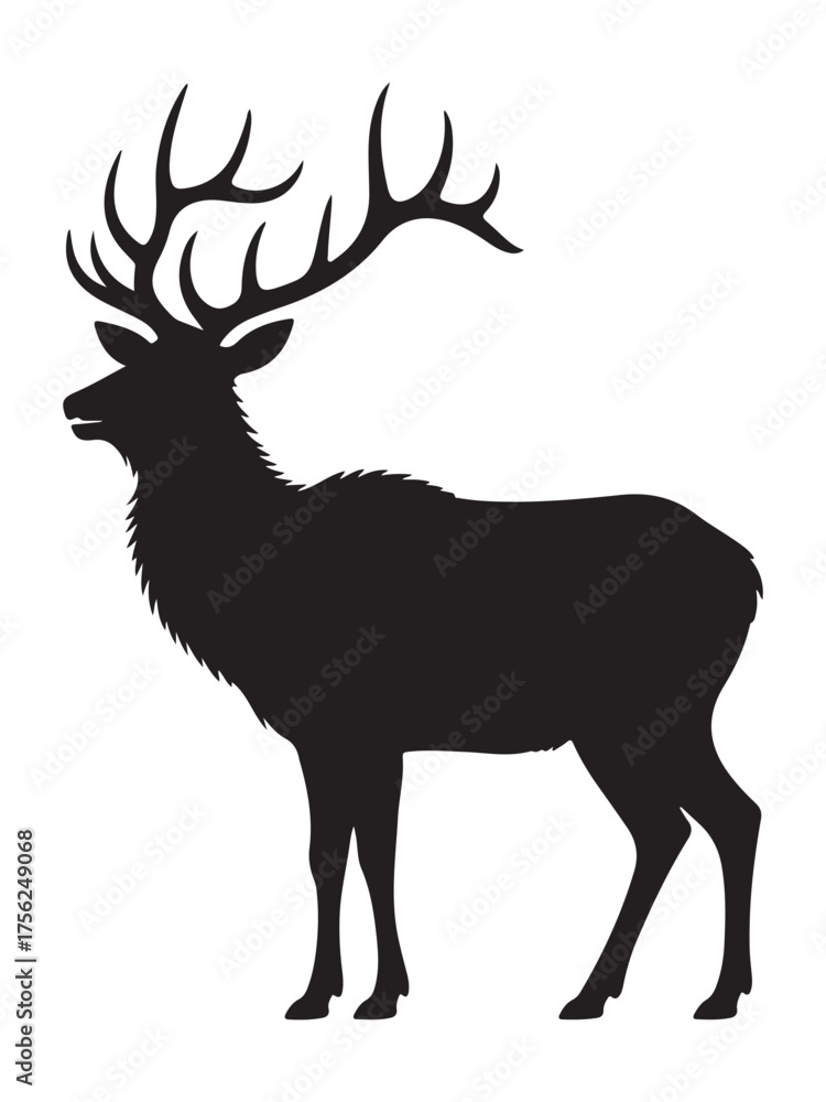 Obraz premium Majestic american elk silhouette standing proudly in nature