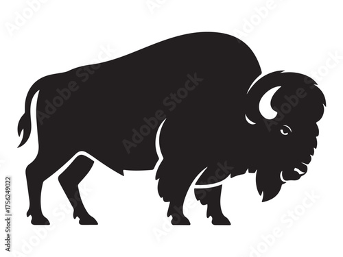 Majestic american bison buffalo silhouette design