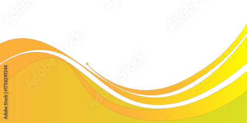 yellow and white business wave banner background. vector